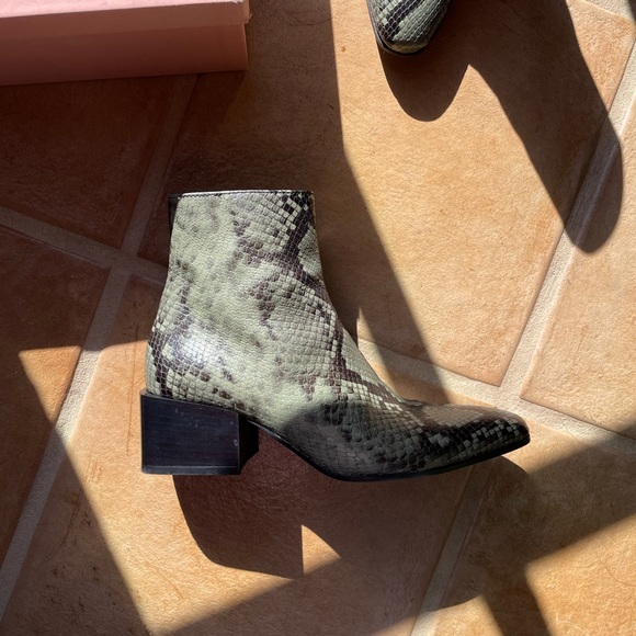 Acne Snake Print Boot in Dusty Green - Picture 9 of 10